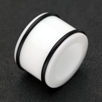 Detail View 1 of A Pair of Basic UV Acrylic No Flare Regs Ear Gauge Tunnel Plug-White
